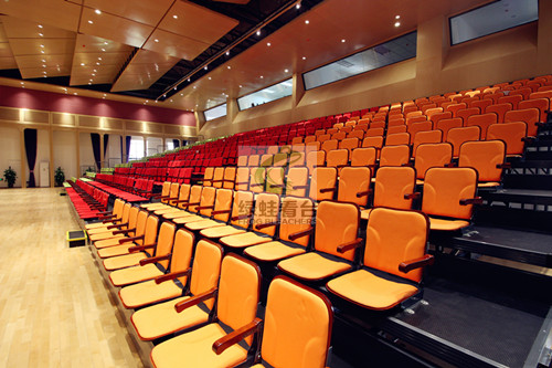 樂灣國際學校電動軟包椅伸縮看臺