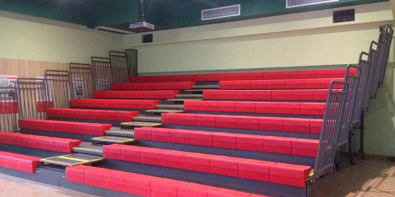 株洲亞太幼兒園平靠背伸縮看臺(tái)安裝完工 株洲亞太幼兒園平靠背伸縮看臺(tái)安裝完工